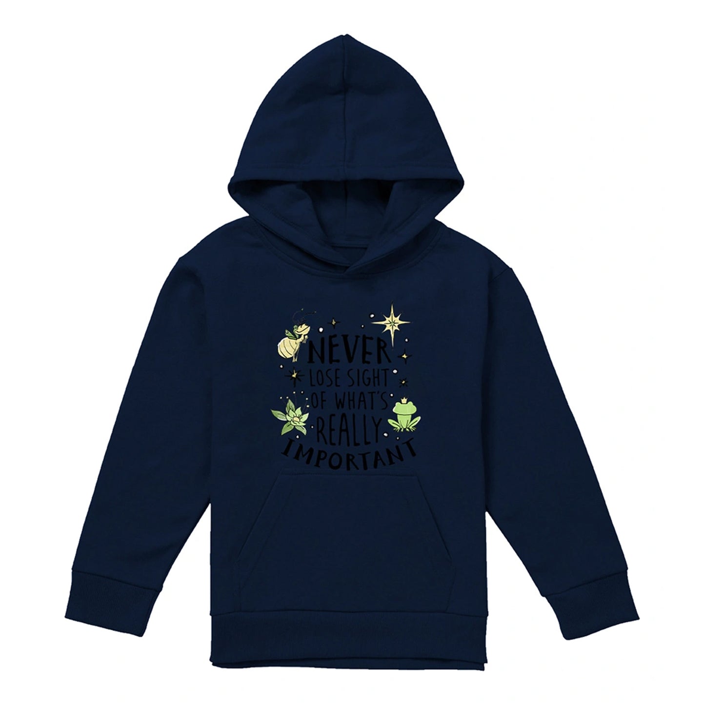 Navy - Front - The Princess and the Frog Childrens-Kids Never Lose Sight Hoodie
