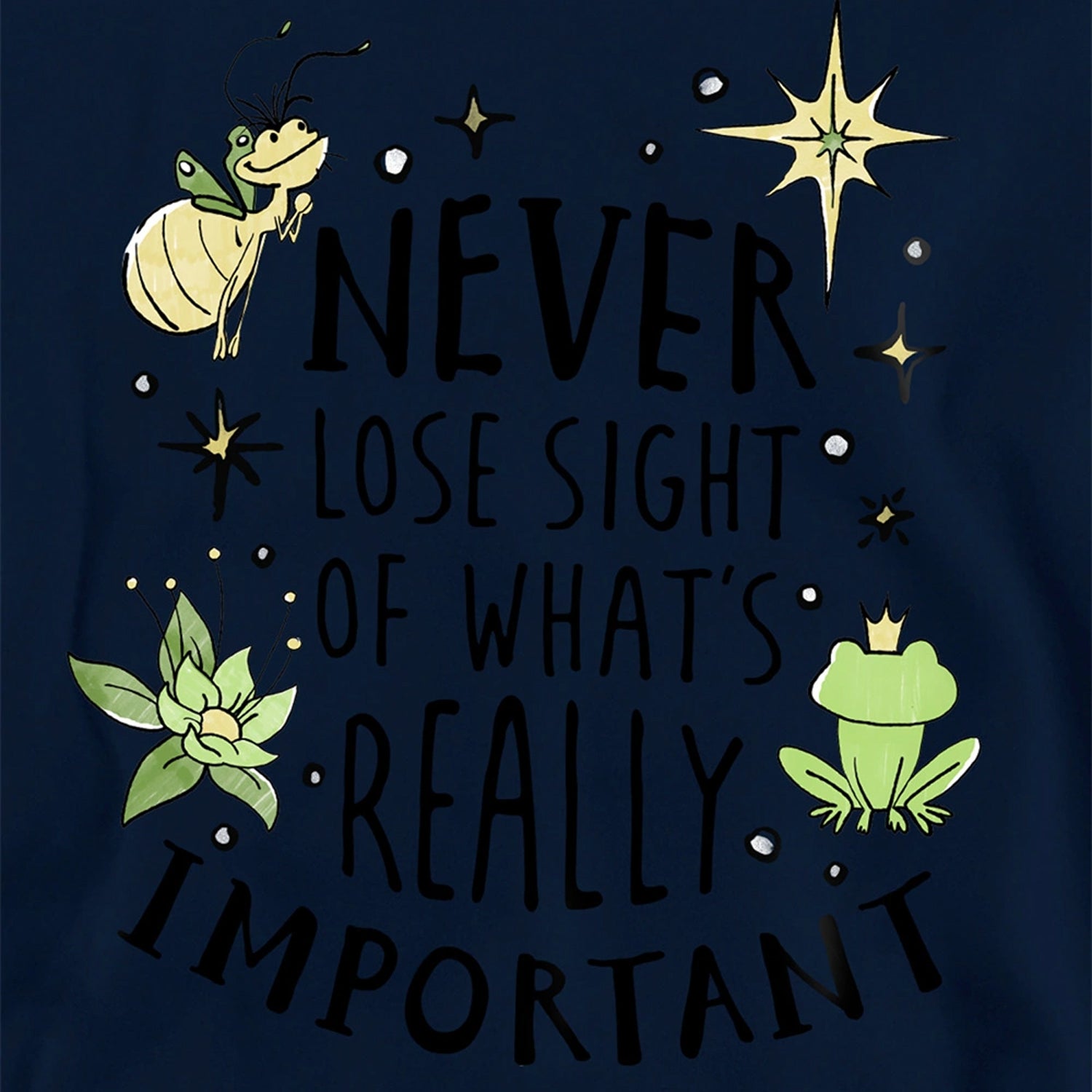 Navy - Side - The Princess and the Frog Childrens-Kids Never Lose Sight Hoodie