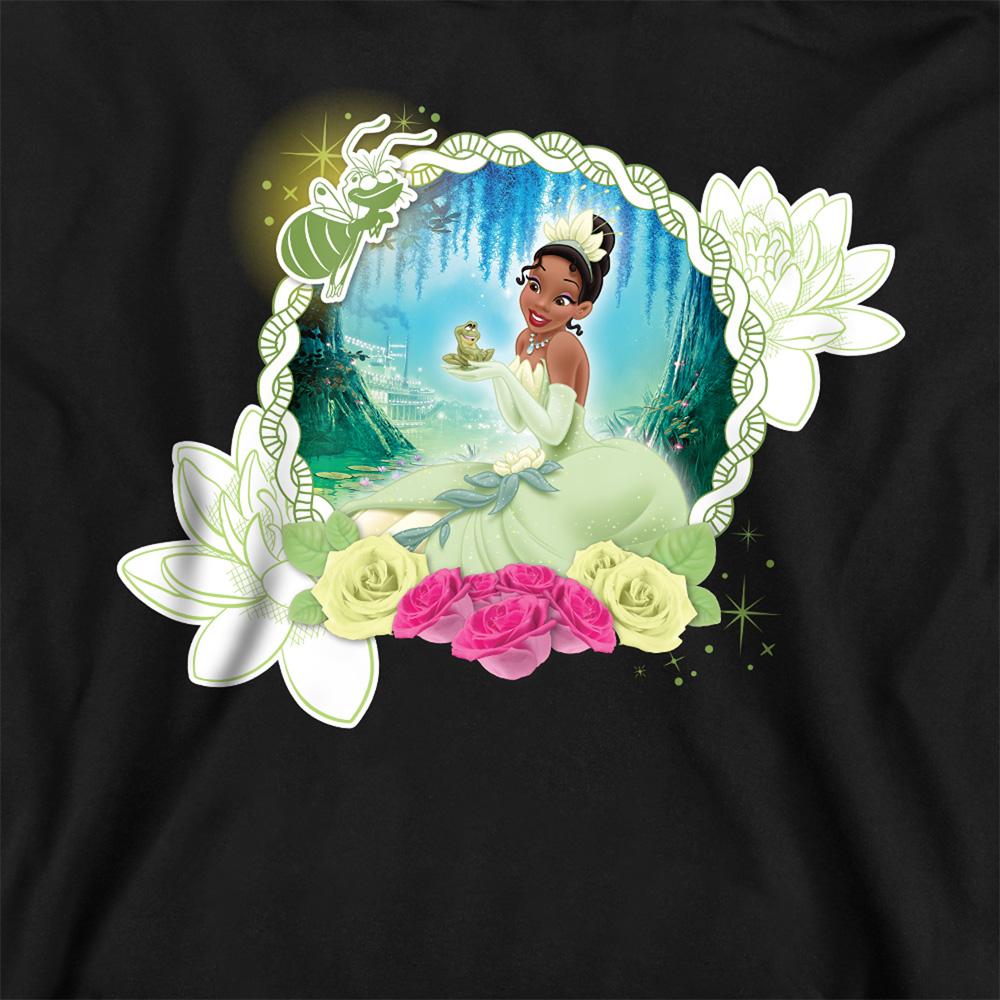 Athletic Heather - Side - The Princess and the Frog Childrens-Kids Bayou Beauty Tiana Floral Heather Hoodie