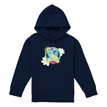 Navy - Front - The Princess and the Frog Childrens-Kids Bayou Beauty Tiana Floral Hoodie