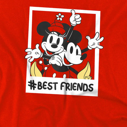 Red - Side - Disney Childrens-Kids Bestfriends Mickey & Minnie Mouse Hoodie