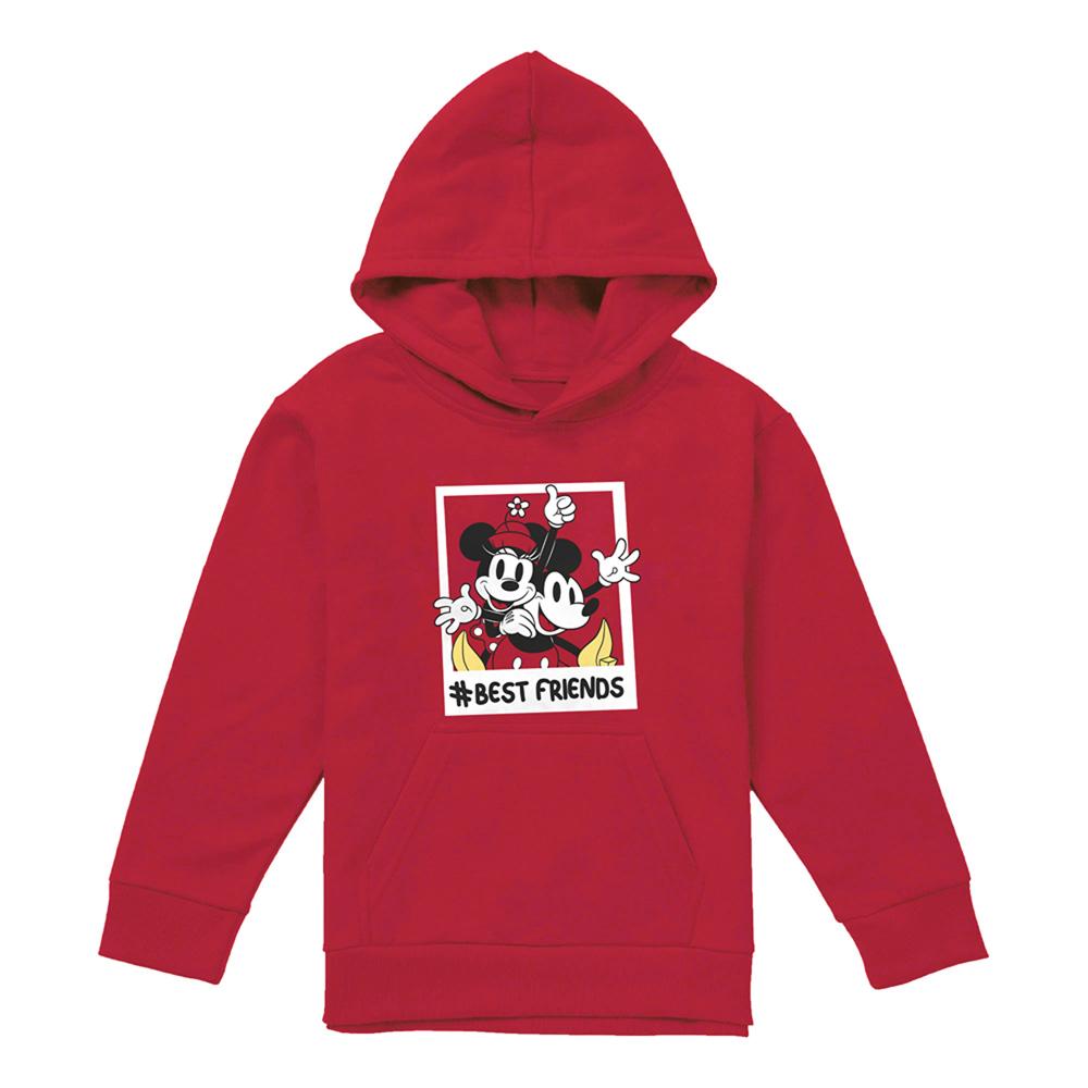 Red - Front - Disney Childrens-Kids Bestfriends Mickey & Minnie Mouse Hoodie