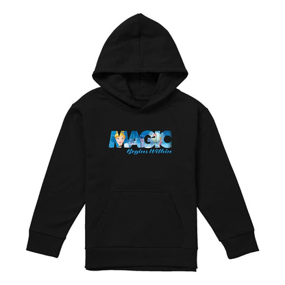 Black - Front - Cinderella Childrens-Kids Magic Begins Within Hoodie