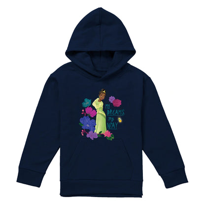 Navy - Front - The Princess and the Frog Childrens-Kids My Dreams, My Way Tiana Hoodie
