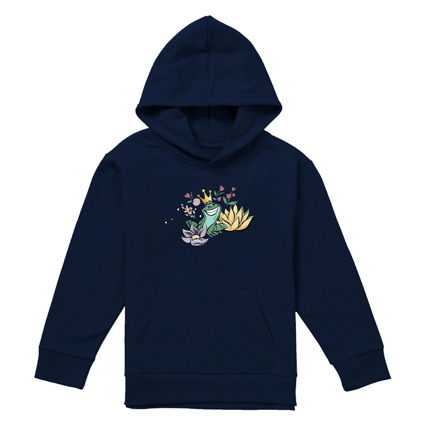 Navy - Front - The Princess and the Frog Childrens-Kids Tiana & Prince Naveen Hoodie