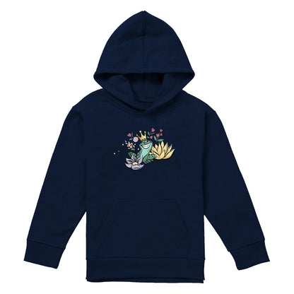 Navy - Front - The Princess and the Frog Childrens-Kids Tiana & Prince Naveen Hoodie