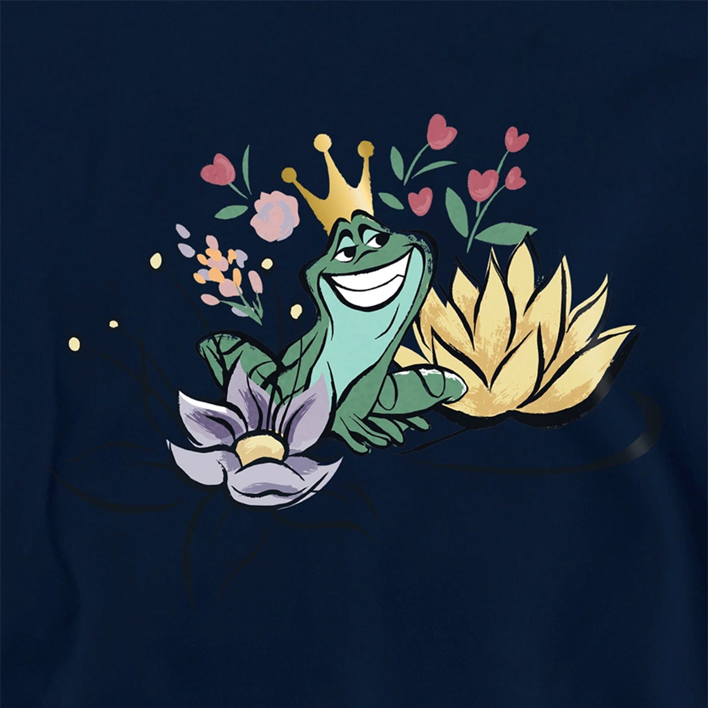 Navy - Side - The Princess and the Frog Childrens-Kids Tiana & Prince Naveen Hoodie