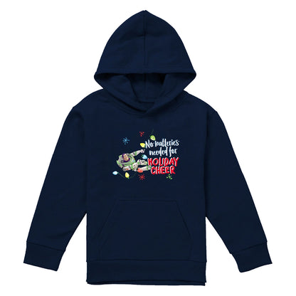 Navy - Front - Toy Story Childrens-Kids No Batteries Needed Holiday Cheer Buzz Lightyear Hoodie