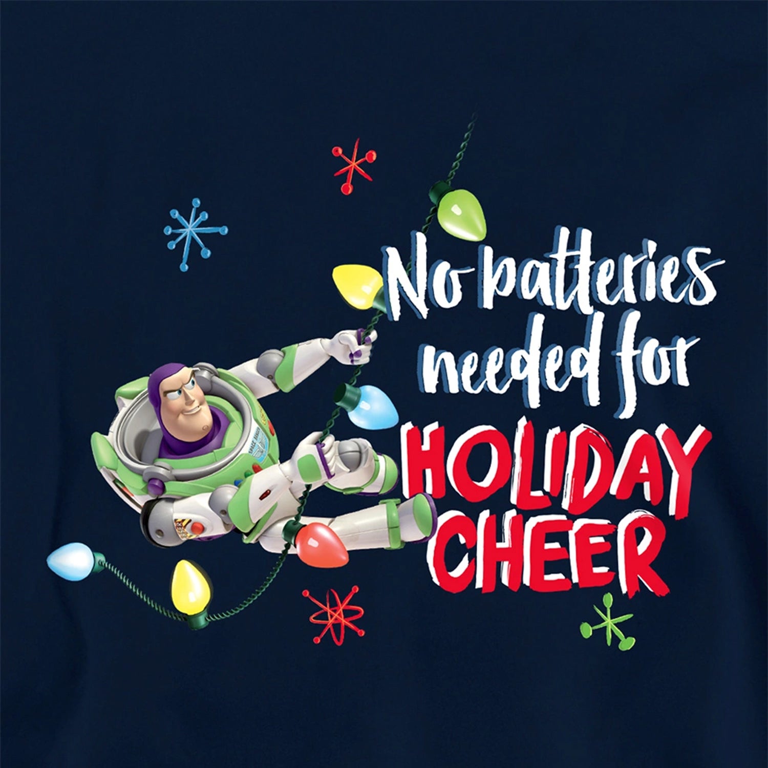 Navy - Back - Toy Story Childrens-Kids No Batteries Needed Holiday Cheer Buzz Lightyear Hoodie
