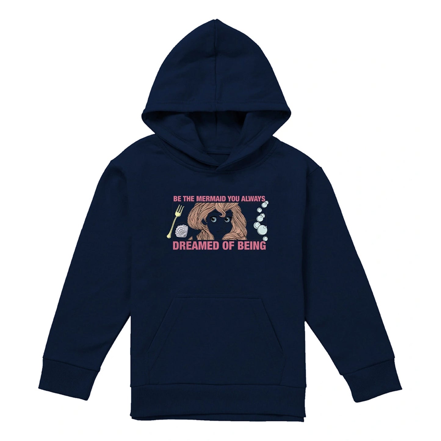 Navy - Front - The Little Mermaid Childrens-Kids Dreaming Of Being Hoodie