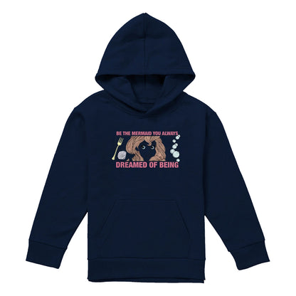 Navy - Front - The Little Mermaid Childrens-Kids Dreaming Of Being Hoodie