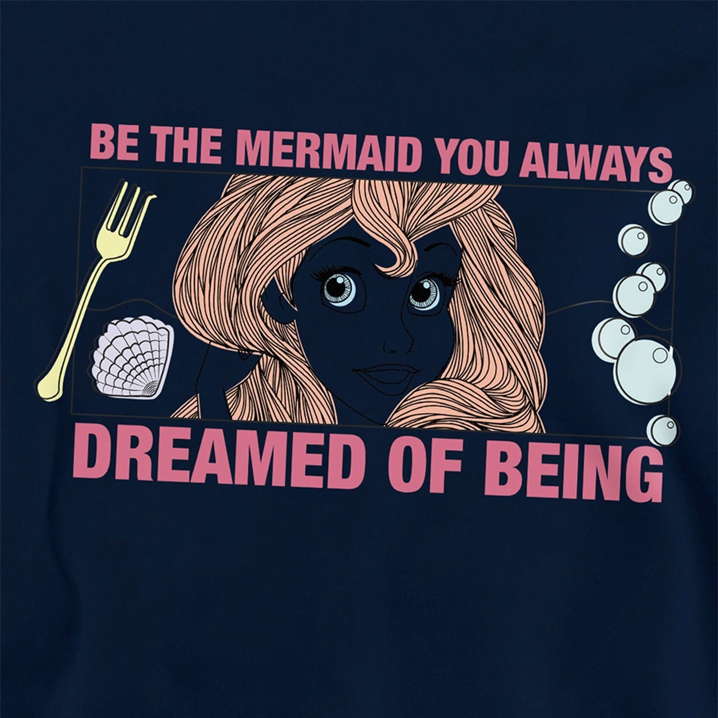 Navy - Side - The Little Mermaid Childrens-Kids Dreaming Of Being Hoodie