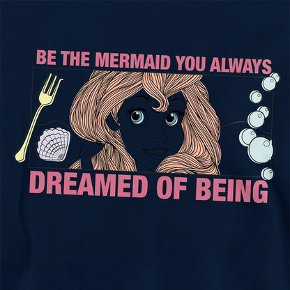 Navy - Side - The Little Mermaid Childrens-Kids Dreaming Of Being Hoodie