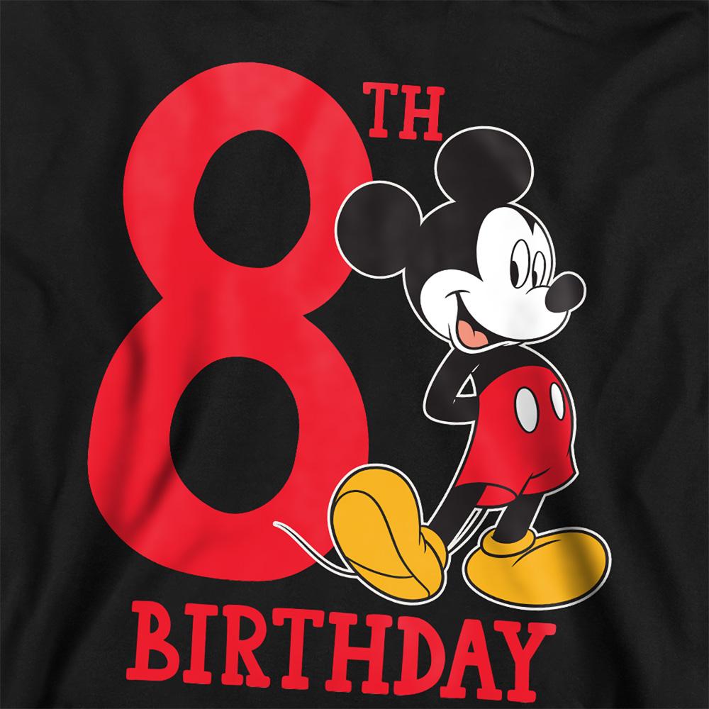 Black - Side - Disney Childrens-Kids Mickey Mouse Shirt 8th Birthday Hoodie