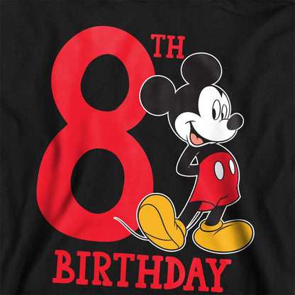 Black - Side - Disney Childrens-Kids Mickey Mouse Shirt 8th Birthday Hoodie