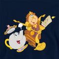 Navy - Side - Beauty And The Beast Childrens-Kids Potts Cogsworth Lumiere Hoodie