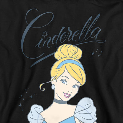 Athletic Heather - Side - Cinderella Childrens-Kids Headshot With Fancy Script Heather Hoodie