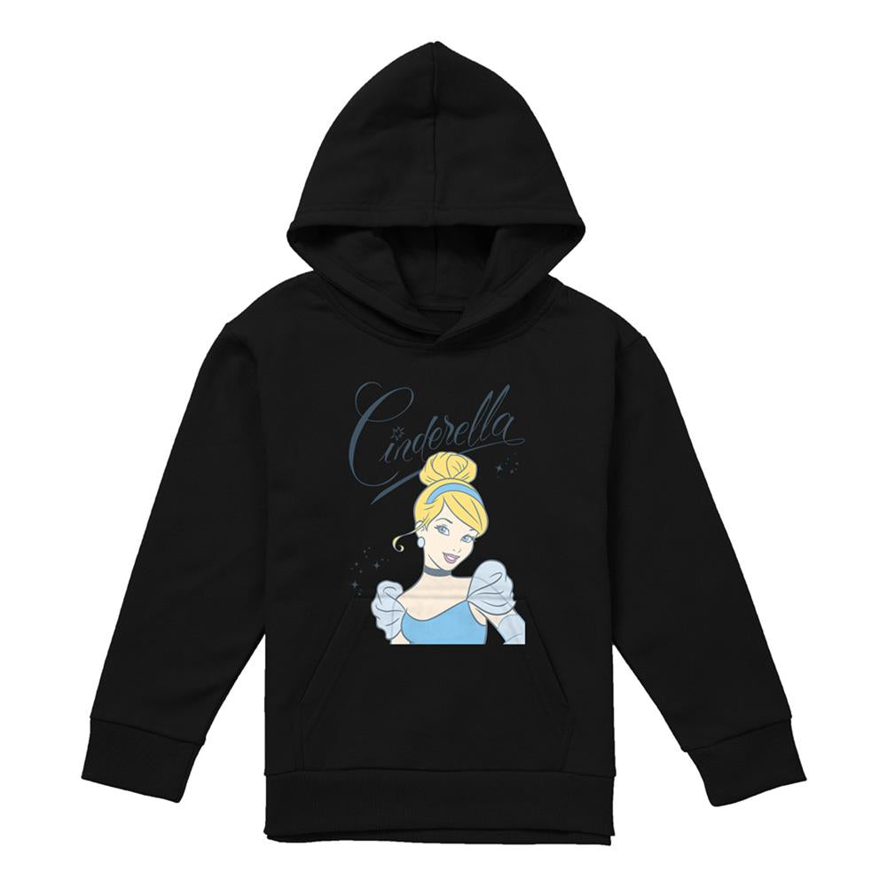Athletic Heather - Front - Cinderella Childrens-Kids Headshot With Fancy Script Heather Hoodie