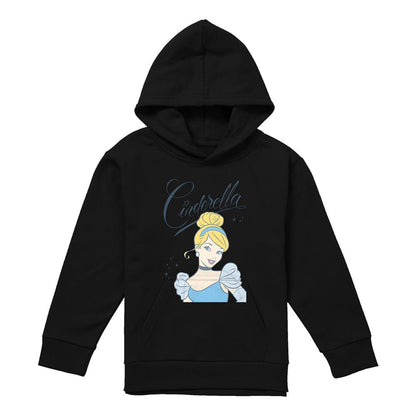 Athletic Heather - Front - Cinderella Childrens-Kids Headshot With Fancy Script Heather Hoodie