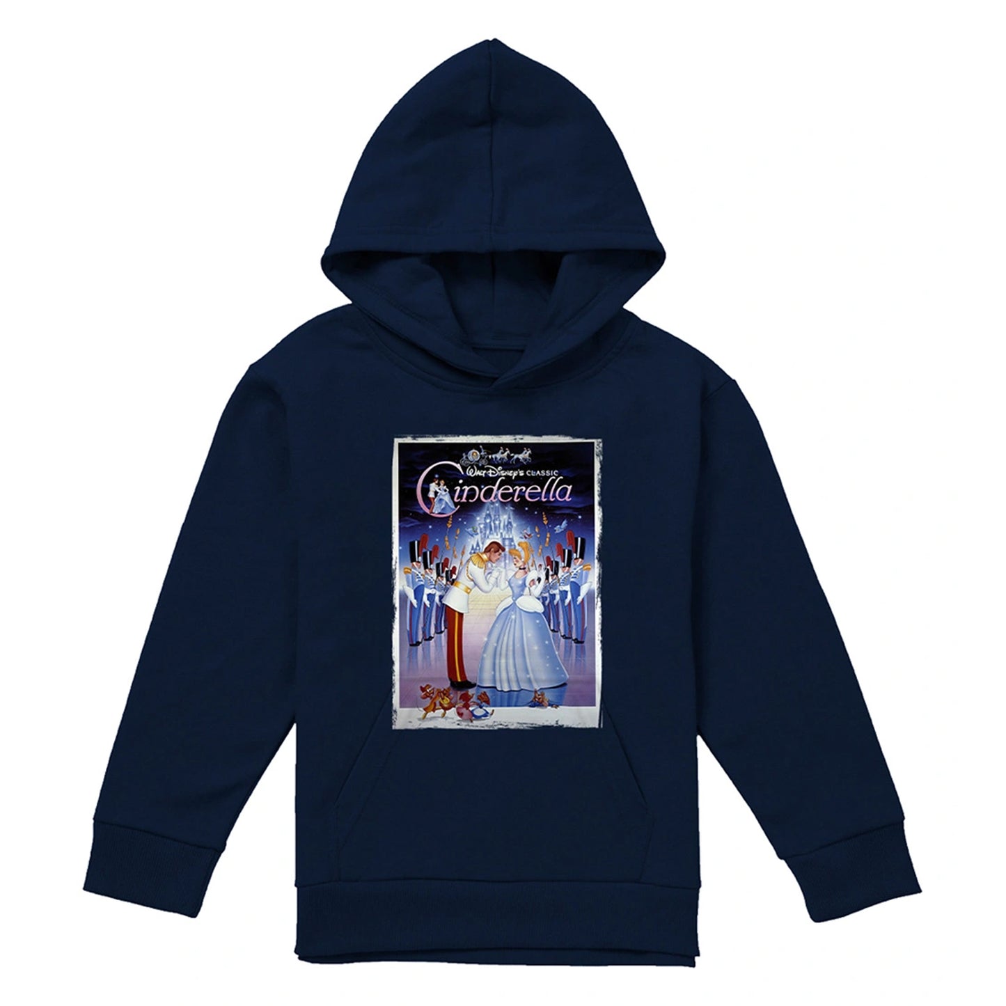 Navy - Front - Cinderella Childrens-Kids Poster Hoodie