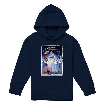 Navy - Front - Cinderella Childrens-Kids Poster Hoodie