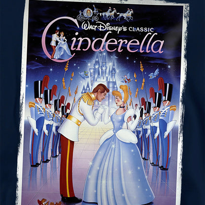 Navy - Side - Cinderella Childrens-Kids Poster Hoodie