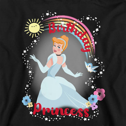 Black - Side - Cinderella Childrens-Kids Birthday Princess Hoodie