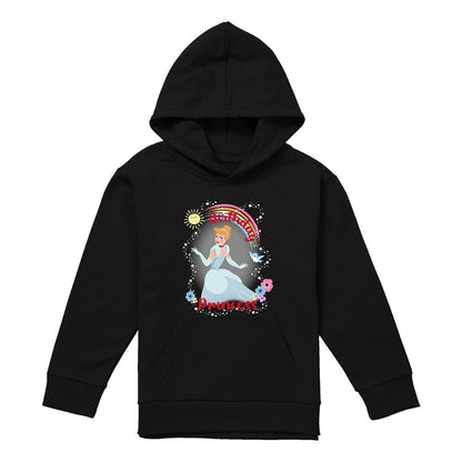Black - Front - Cinderella Childrens-Kids Birthday Princess Hoodie