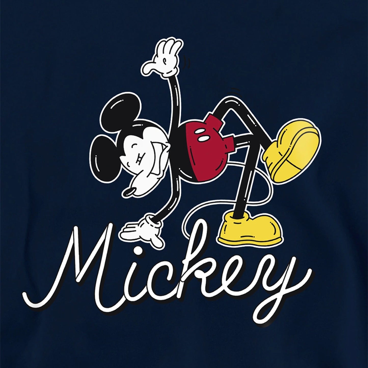 Navy - Side - Disney Childrens-Kids Funky Dance Mickey Mouse Hoodie