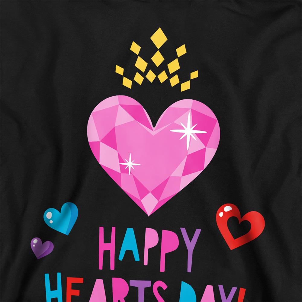 Black - Side - Disney Princess Childrens-Kids Happy Hearts Day! Valentine`s Day Hoodie
