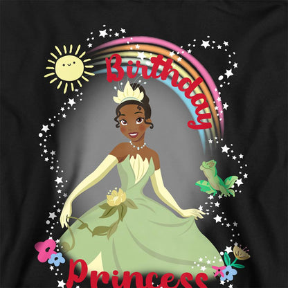 Black - Side - The Princess and the Frog Childrens-Kids Birthday Princess Tiana Hoodie