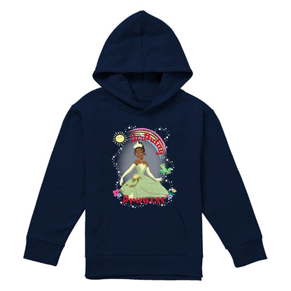 Navy - Front - The Princess and the Frog Childrens-Kids Birthday Princess Tiana Hoodie