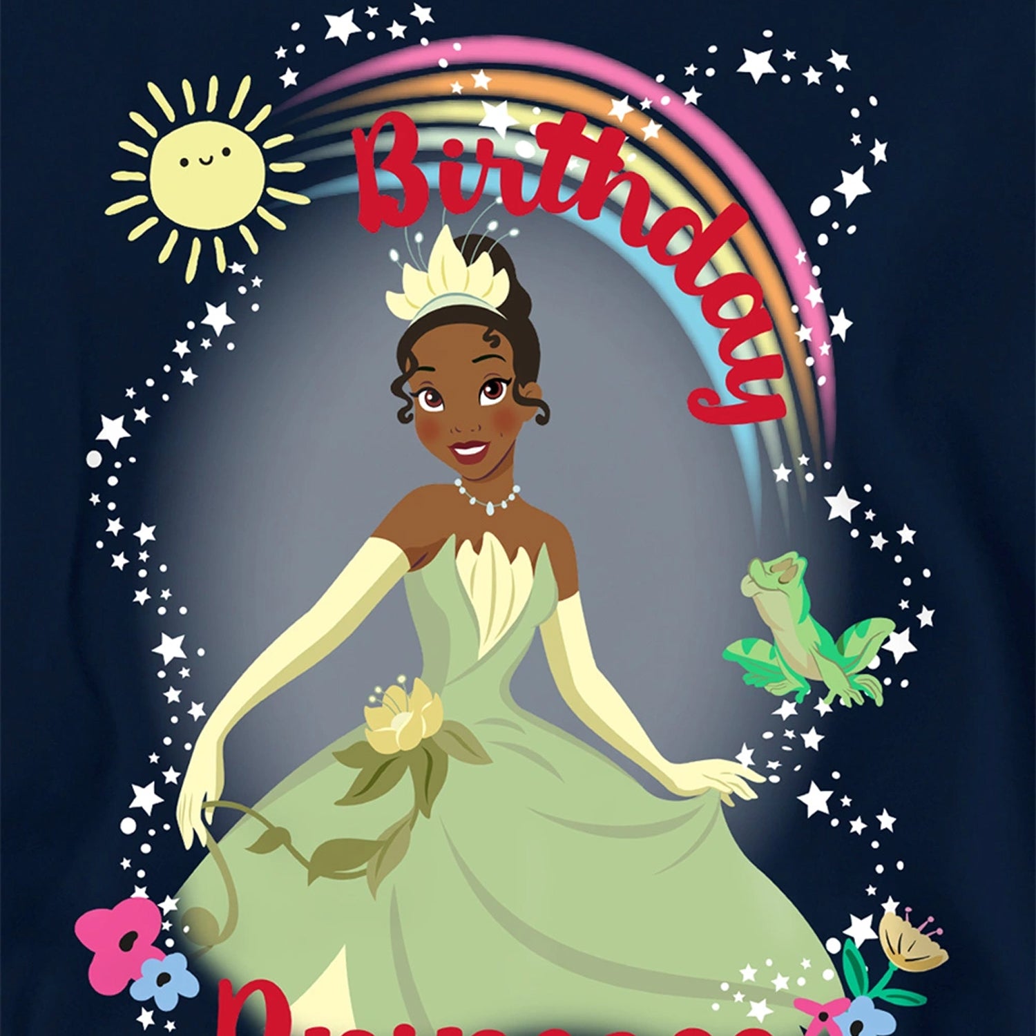 Navy - Side - The Princess and the Frog Childrens-Kids Birthday Princess Tiana Hoodie