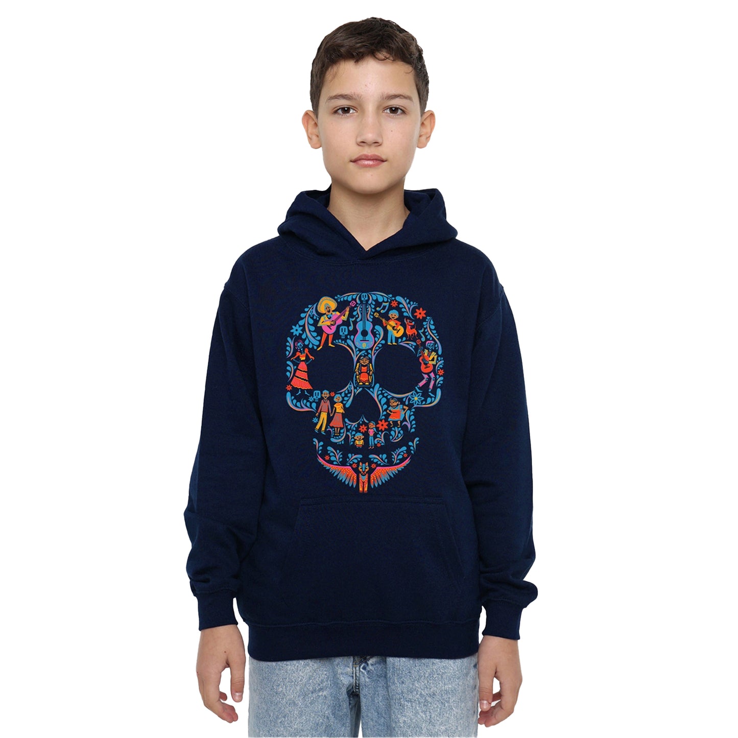 Navy - Lifestyle - Coco Childrens-Kids Day Of The Dead Skull Rivera Family Hoodie