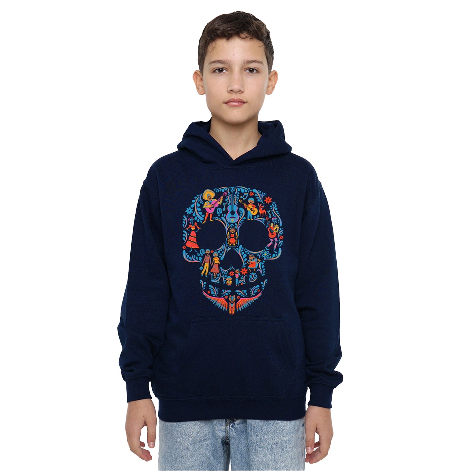 Navy - Lifestyle - Coco Childrens-Kids Day Of The Dead Skull Rivera Family Hoodie