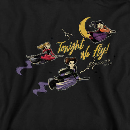 Black - Side - Hocus Pocus Childrens-Kids Tonight We Fly Sanderson Sisters Hoodie