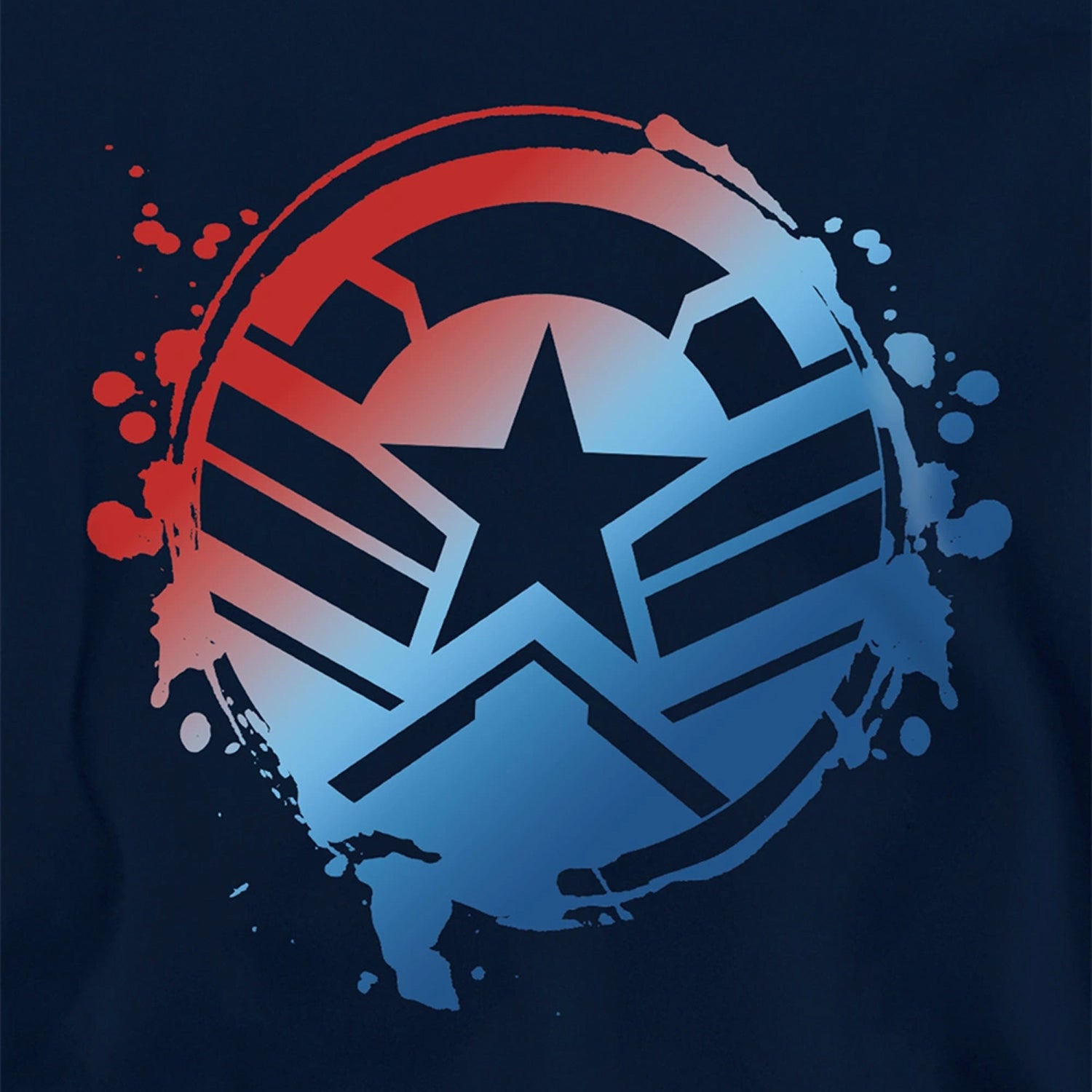 Navy - Side - Captain America Childrens-Kids Gradient Shield Pull Over Hoodie