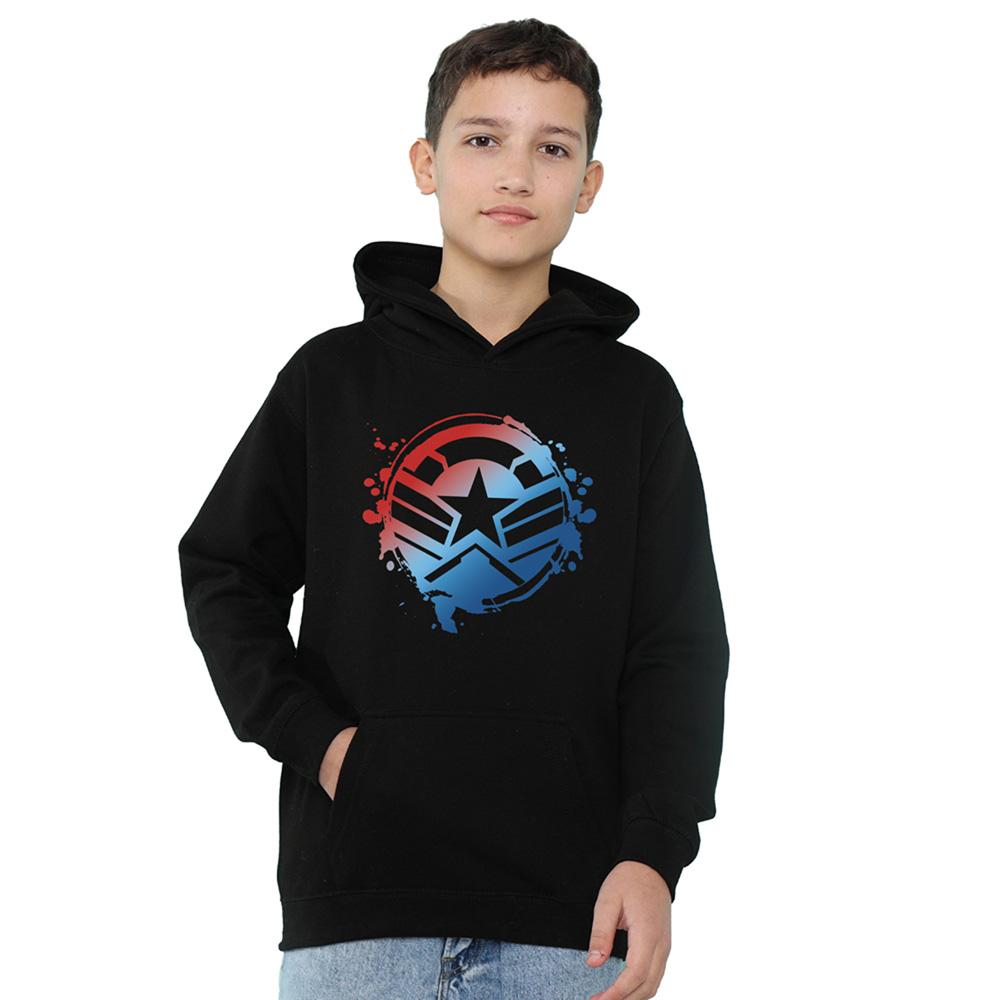 Black - Lifestyle - Captain America Childrens-Kids Gradient Shield Pull Over Hoodie