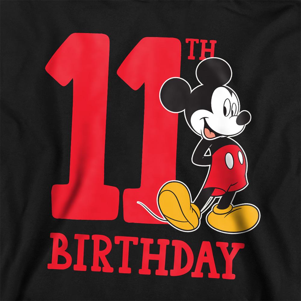 Black - Side - Disney Childrens-Kids Mickey Mouse Shirt 11th Birthday Hoodie