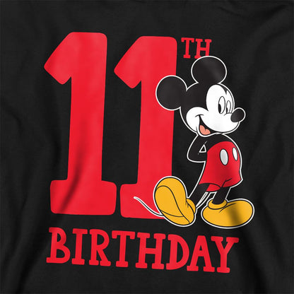 Black - Side - Disney Childrens-Kids Mickey Mouse Shirt 11th Birthday Hoodie
