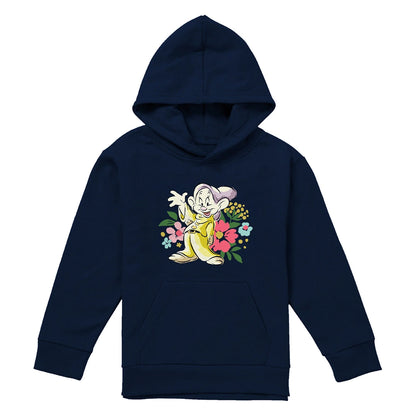 Navy - Front - Snow White Childrens-Kids Greetings From Dopey Hoodie