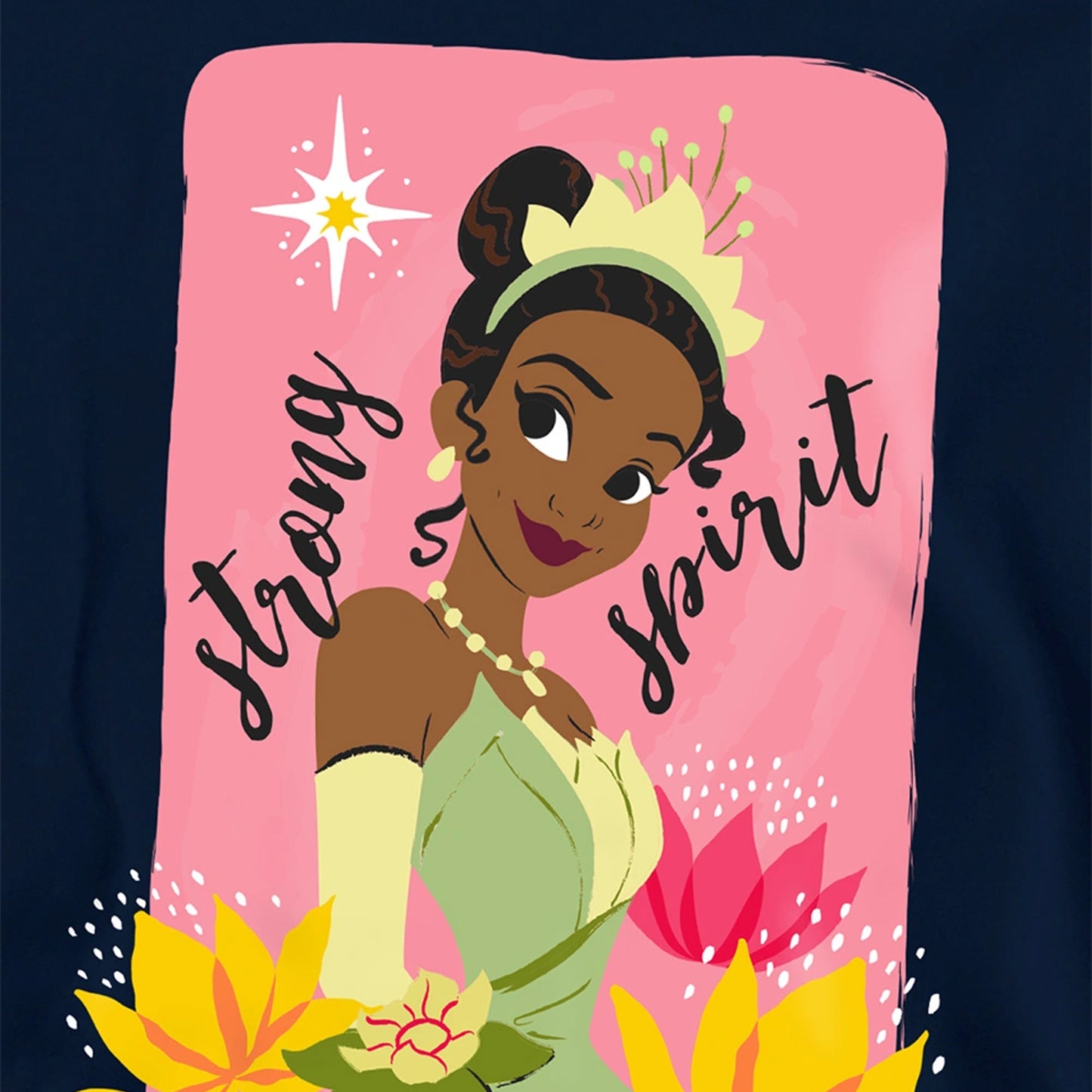 Navy - Side - The Princess and the Frog Childrens-Kids Strong Spirit Tiana Hoodie