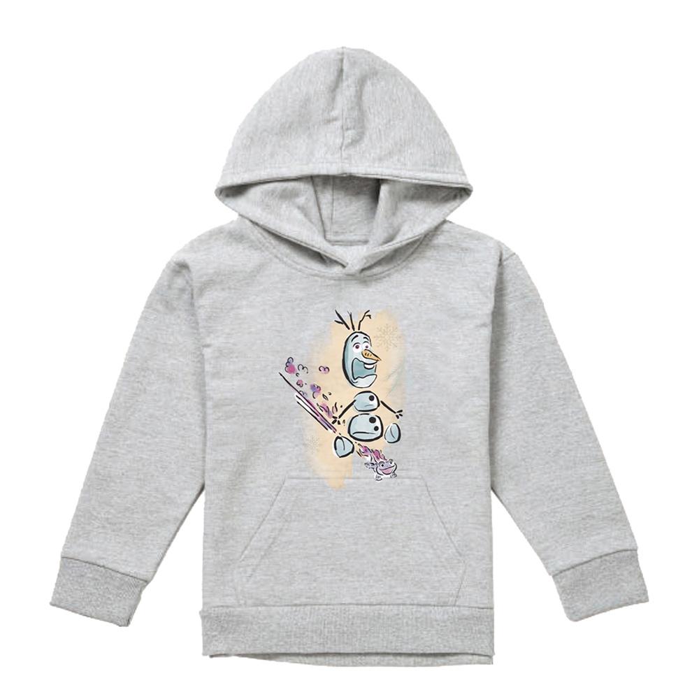 Athletic Heather - Front - Frozen Childrens-Kids Fire It Up Olaf & Bruni Heather Pullover Hoodie