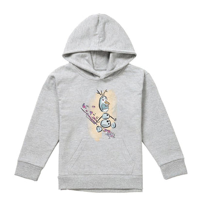 Athletic Heather - Front - Frozen Childrens-Kids Fire It Up Olaf & Bruni Heather Pullover Hoodie