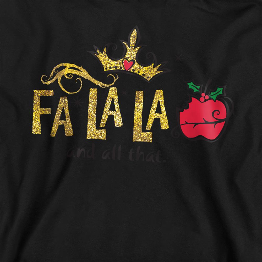 Black - Side - Snow White Childrens-Kids Fa La La And All That Sparkle Christmas Hoodie