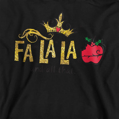Black - Side - Snow White Childrens-Kids Fa La La And All That Sparkle Christmas Hoodie