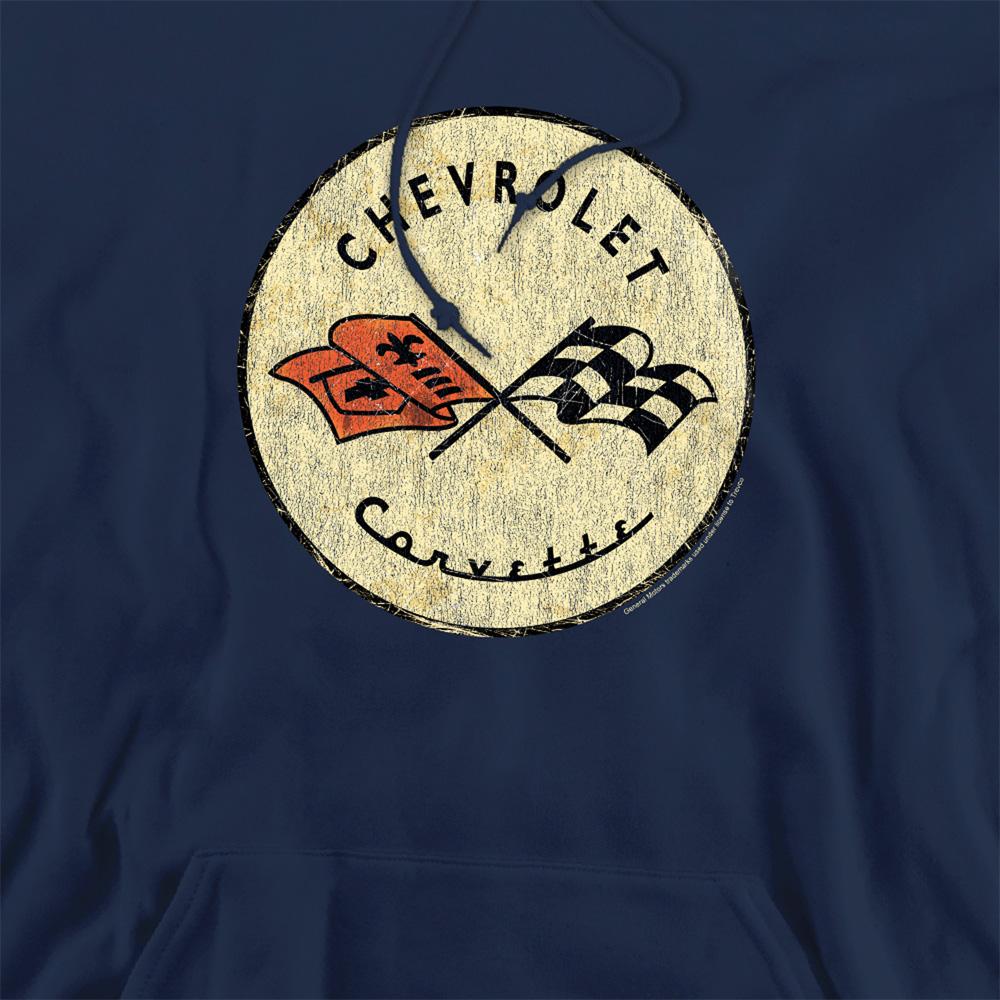 Navy - Side - Chevrolet Unisex Adult Old Vette Hoodie