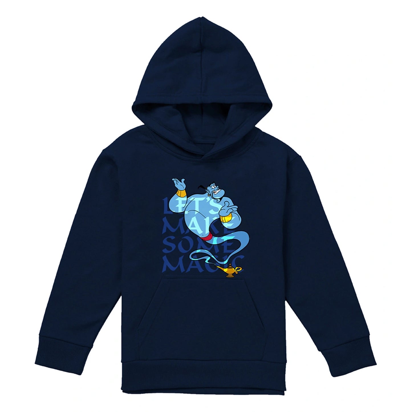 Navy - Front - Aladdin Childrens-Kids Let´s Make Some Magic Genie Pullover Hoodie