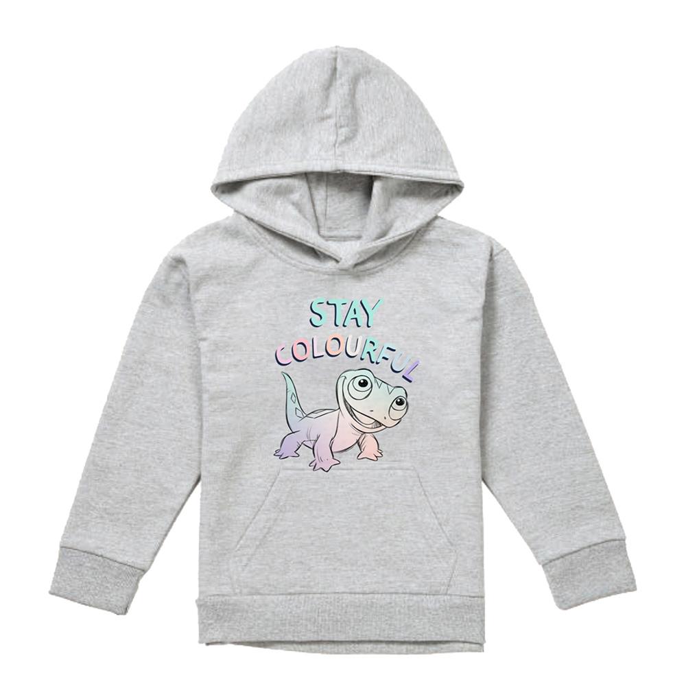 Athletic Heather - Front - Frozen Childrens-Kids Stay Colourful Bruni The Fire Spirit Heather Pullover Hoodie