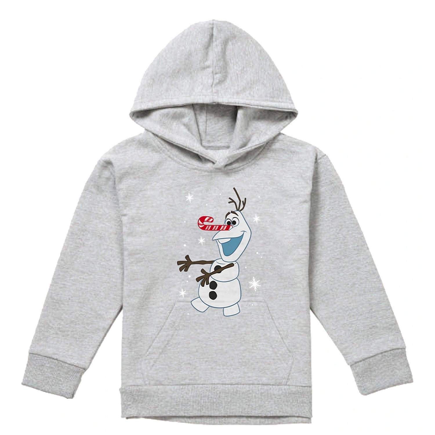 Athletic Heather - Front - Frozen Childrens-Kids Olaf Candy Cane Heather Christmas Pullover Hoodie
